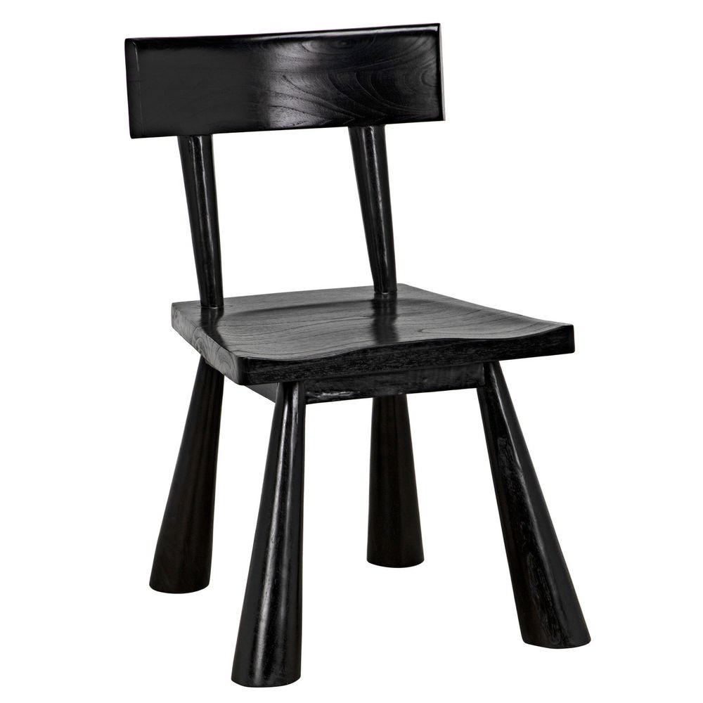 Alternate view of Gilbert Chair, featuring ebonized finish, wood, and armless.