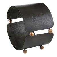 Additional view of Westhaven Log Holder in black and charcoal, featuring open circular log storage cavity.