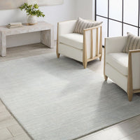 Blaise Handmade Solid Cream/ Gray Area Rug (9'X12')