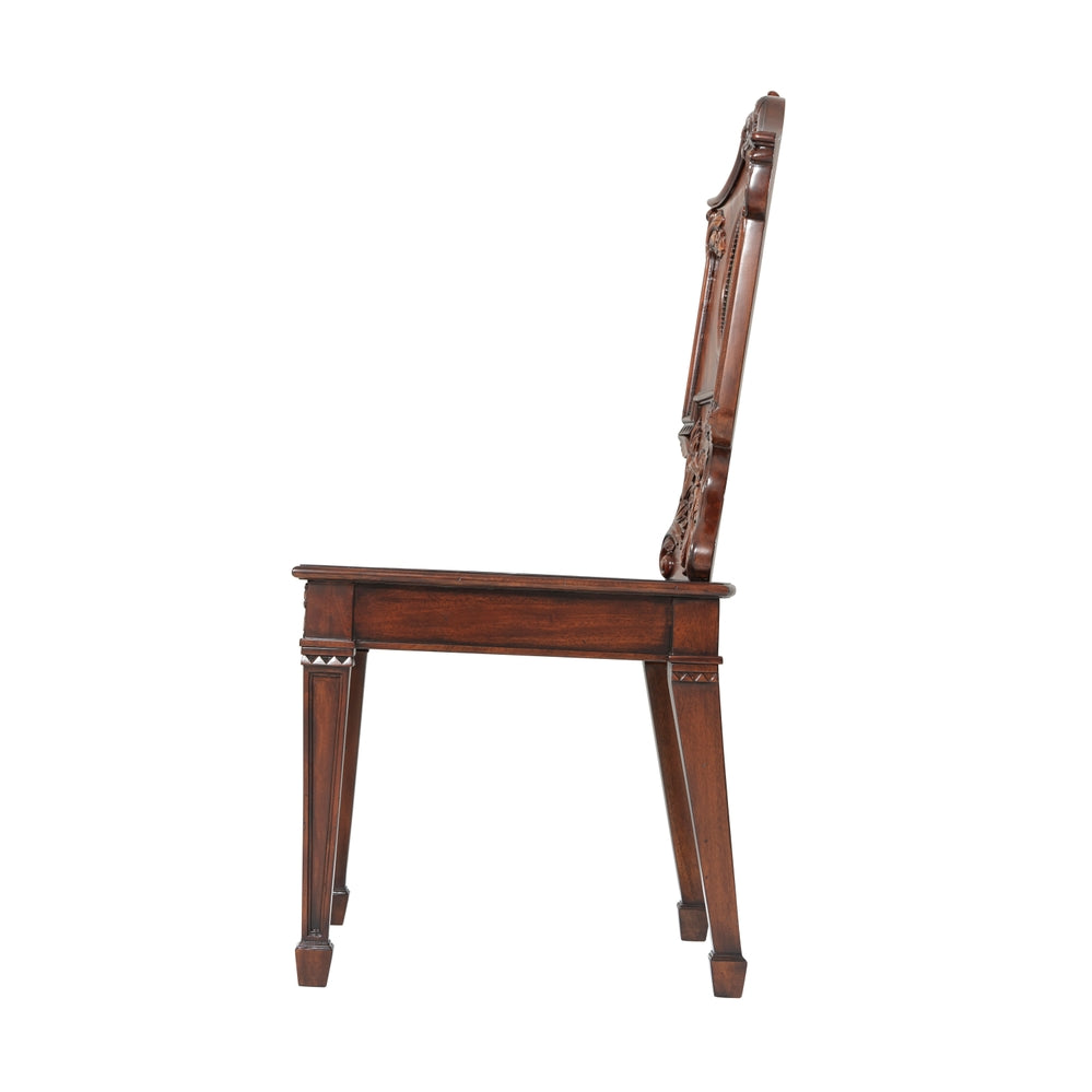 Additional view of The Wootton Hall Accent Chair in rich medium-dark brown and warm mahogany brown.