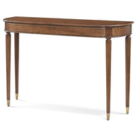 Alternate view of Whilton Console in warm medium brown and walnut brown.