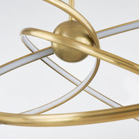 Alternate view of Alula Chandelier, featuring brass metal, metal, and ceiling-hung pendant stem.