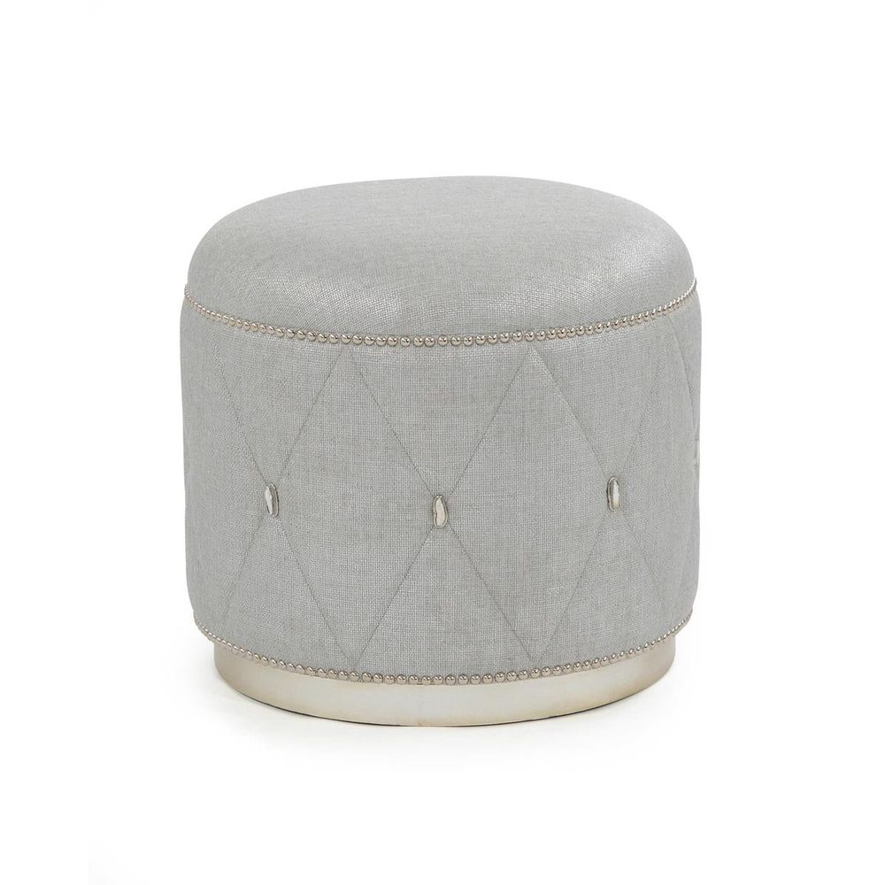 Stools & Ottomans Diamond Ottoman - Off White,Silver