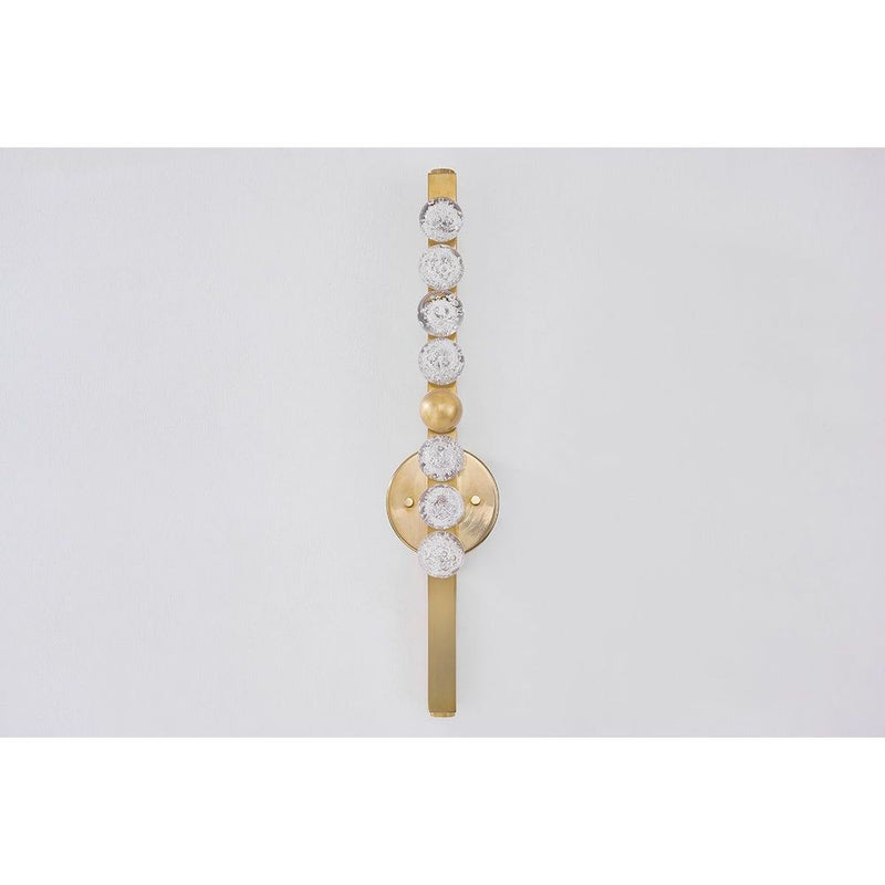 Alternate view of Annecy Wall Sconce in vintage brass gold and clear.