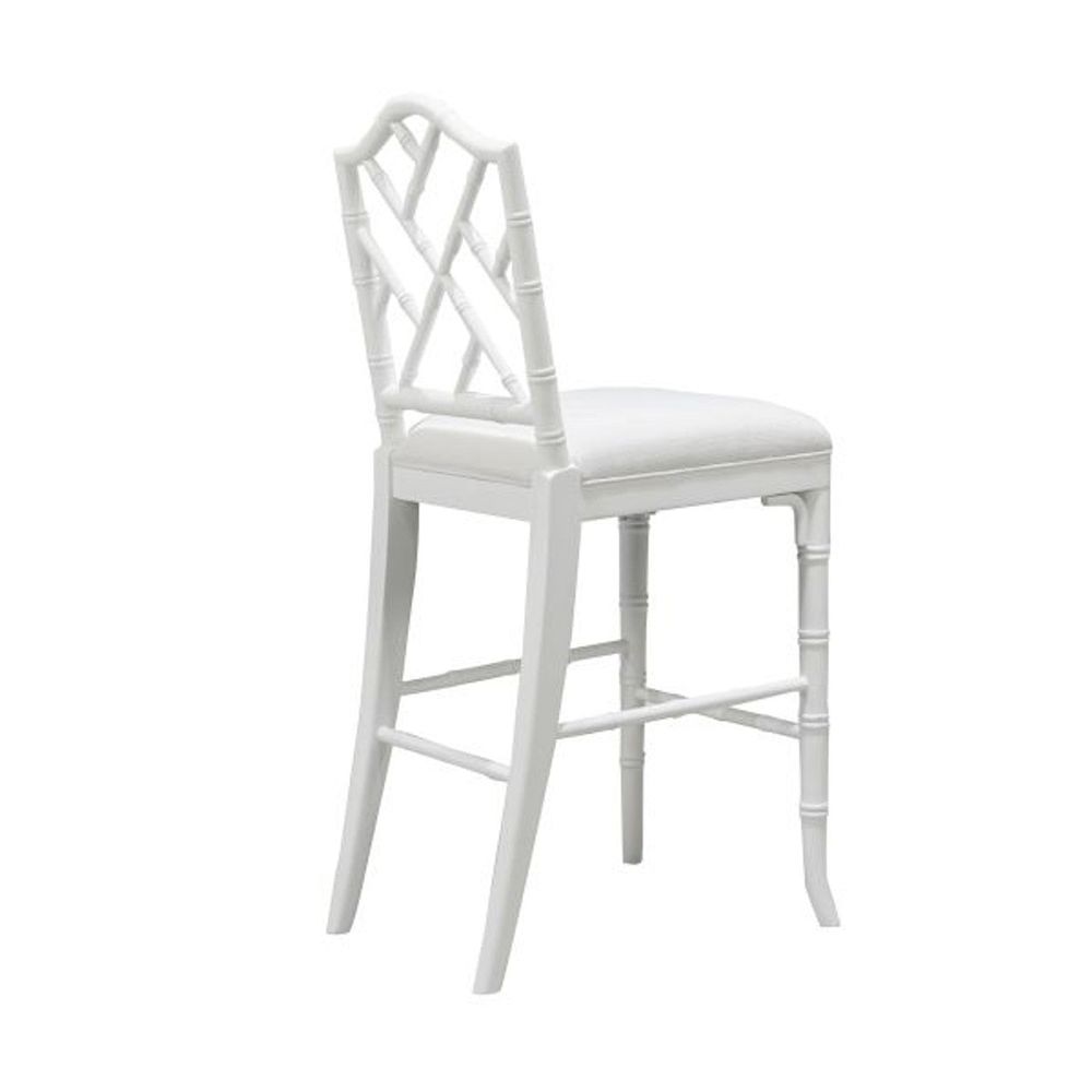 Additional view of Annette in white, featuring lacquer and a counter-height seat.