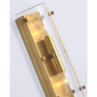 Additional view of Milton 25" Wall Sconce in brass gold and clear, featuring transparent finish and wall-mounting hardware.