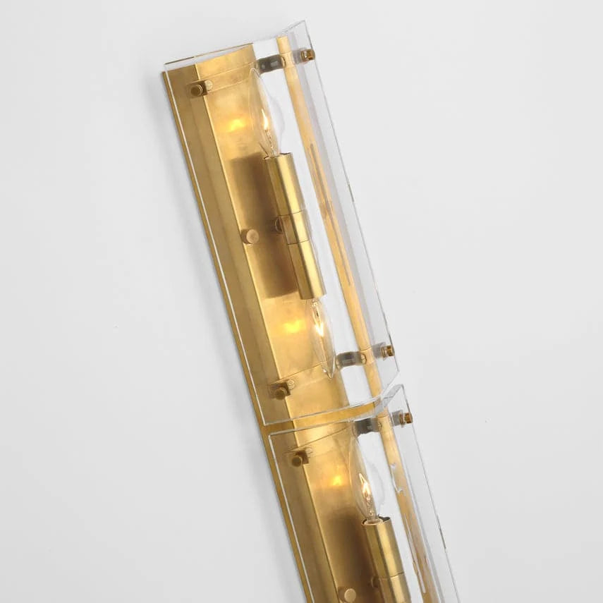 Alternate view of Milton 25" Wall Sconce, featuring transparent finish, brass, crystal, and wall-mounting hardware.