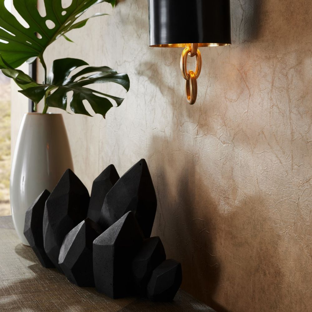 Additional view of Talara Sculpture in black and charcoal, featuring matte finish and a freestanding weighted base.