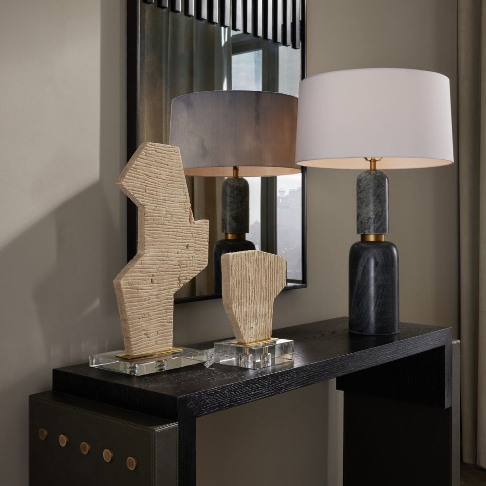 Additional view of Selaya Sculptures, Set of 2 in sand beige and warm gold.