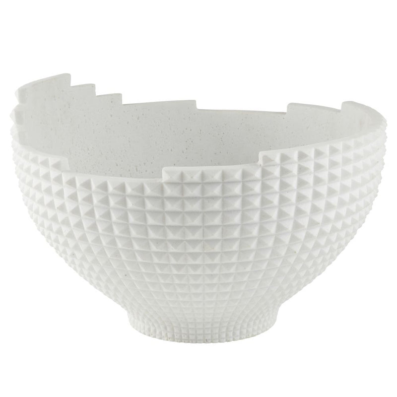 Clarence Centerpiece, shown in white with ceramic and open centerpiece vessel.