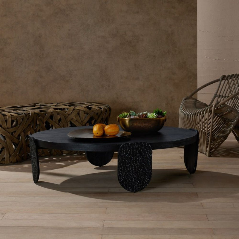 Alternate view of Quorin Centerpiece, featuring antiqued finish, metal, and open shallow vessel for display or arrangement.