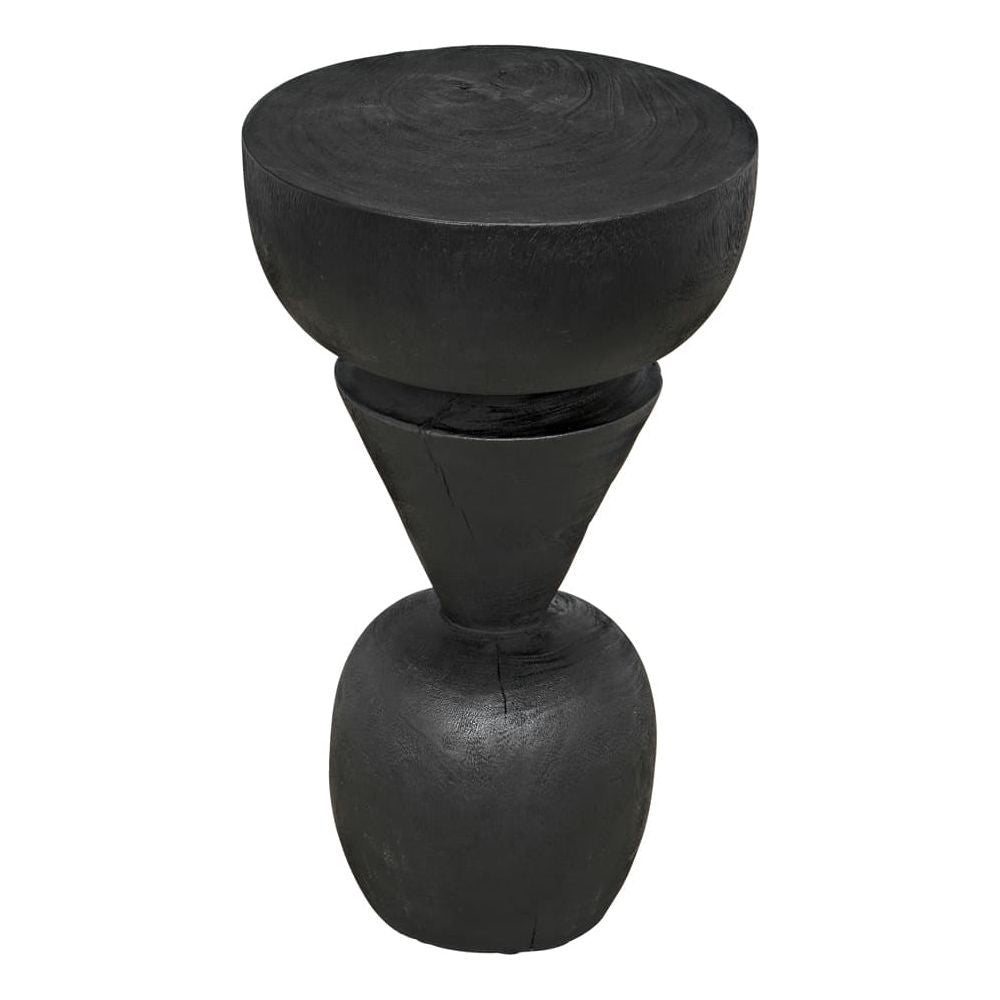 Alternate view of Nogozi Side Table, featuring matte finish, wood, and a flat circular top surface.