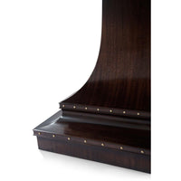 Alternate view of Hailey Dining / Center Table, featuring nailhead trim finish, wood, brass, and a round pedestal base.