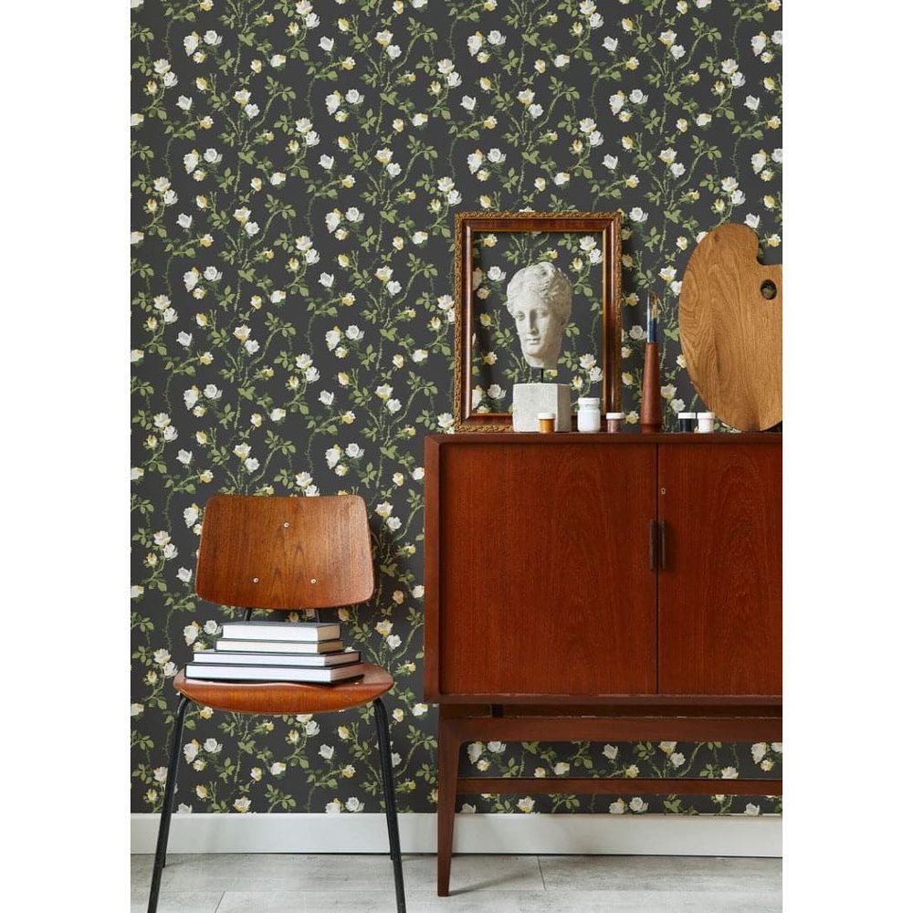 Rose Thorns Wallpaper-Mitchell Black-MITCHB-WC411-AB-PM-10-Wall DecorPatterns Ash Blue-Premium Matte Paper-8-France and Son
