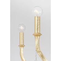 Additional view of Aveline Chandelier in gold and clear, featuring textured finish and a chain-hung ceiling mount.