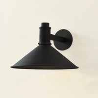 Additional view of Elani Exterior Wall Sconce in black, featuring matte finish and a wall-mounting canopy.