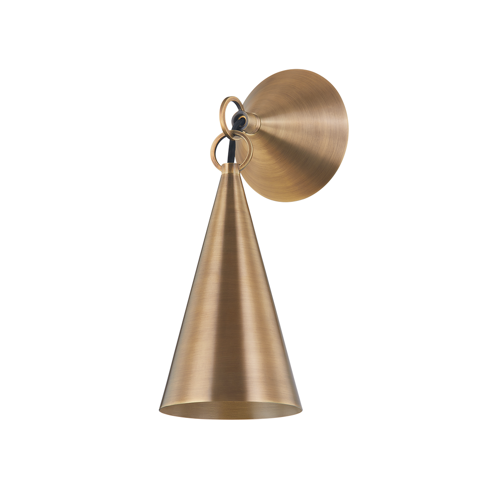 Midvale Wall Sconce, shown in brass and warm gold with brass, metal, and wall-mounting hardware.