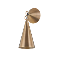 Midvale Wall Sconce, shown in brass and warm gold with brass, metal, and wall-mounting hardware.