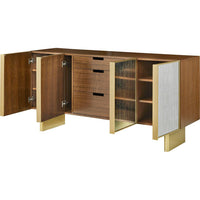 Additional view of Bohemia Buffet in warm walnut brown and antique gold.