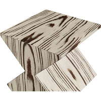 Additional view of Parker Accent Table in ivory and cream, featuring whitewashed and a flat square top surface.