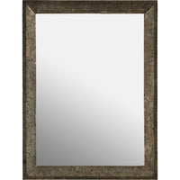 Avery Mirror, shown in antique brass and bronze-gold with metal, mirror glass, and wall-mountable rectangular mirror.