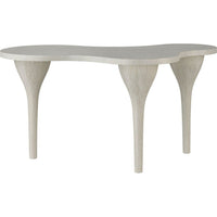Freeform Writing Table, shown in ivory and cream with wood and a freeform writing surface.