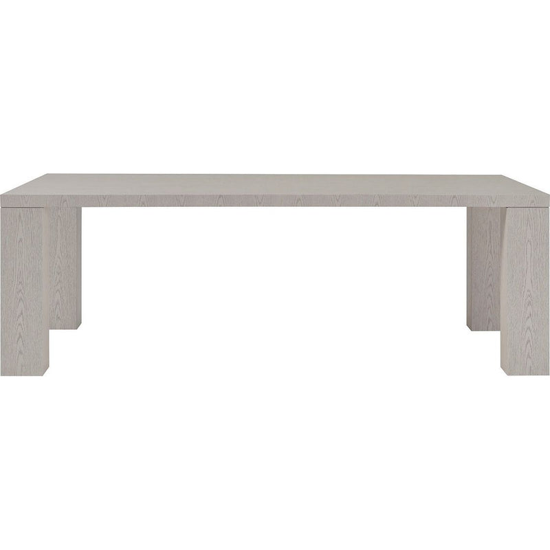 Tarragona Dining Table, shown in light gray and warm white with wood, oak veneer, and a rectangular dining surface.