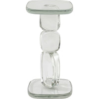 Sospiri Side Table, shown in clear and soft green-tinted glass with glass and a flat tabletop surface.