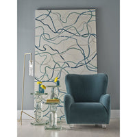 Alternate view of Volare Floor Lamp, featuring metal, textured glass, and a tripod floor base.