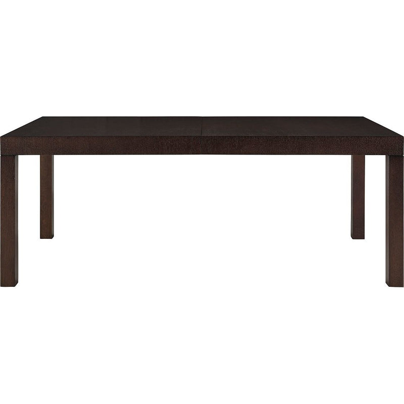 Haven Dining Table, shown in dark brown with wood and a rectangular dining surface.