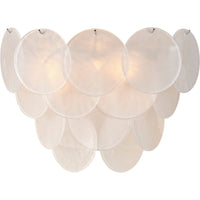 Additional view of Disque Sconce in white and ivory, featuring hammered finish and wall-mounting hardware.