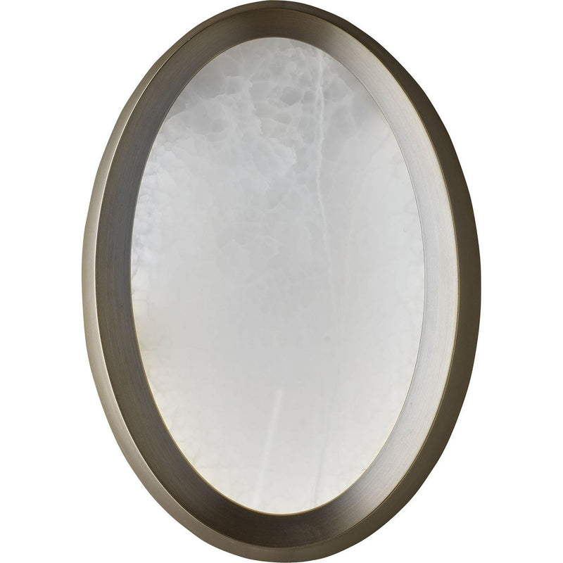 Opus Sconce, shown in brushed bronze and warm gray-brown metal with metal and textured glass.