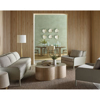 Alternate view of Lakepoint Cocktail Table, featuring matte finish, wood veneer, wood, and a solid plinth base.