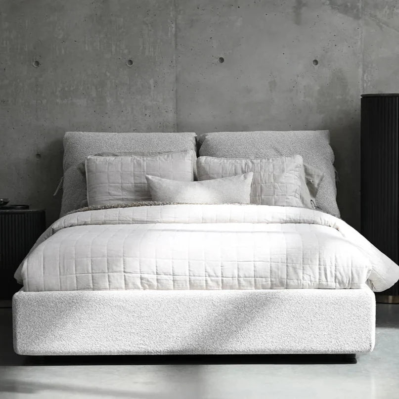 Beds Plume Bed Upholstered Oat Tweed