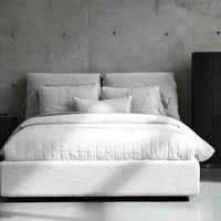 Plume Bed Upholstered Oat Tweed