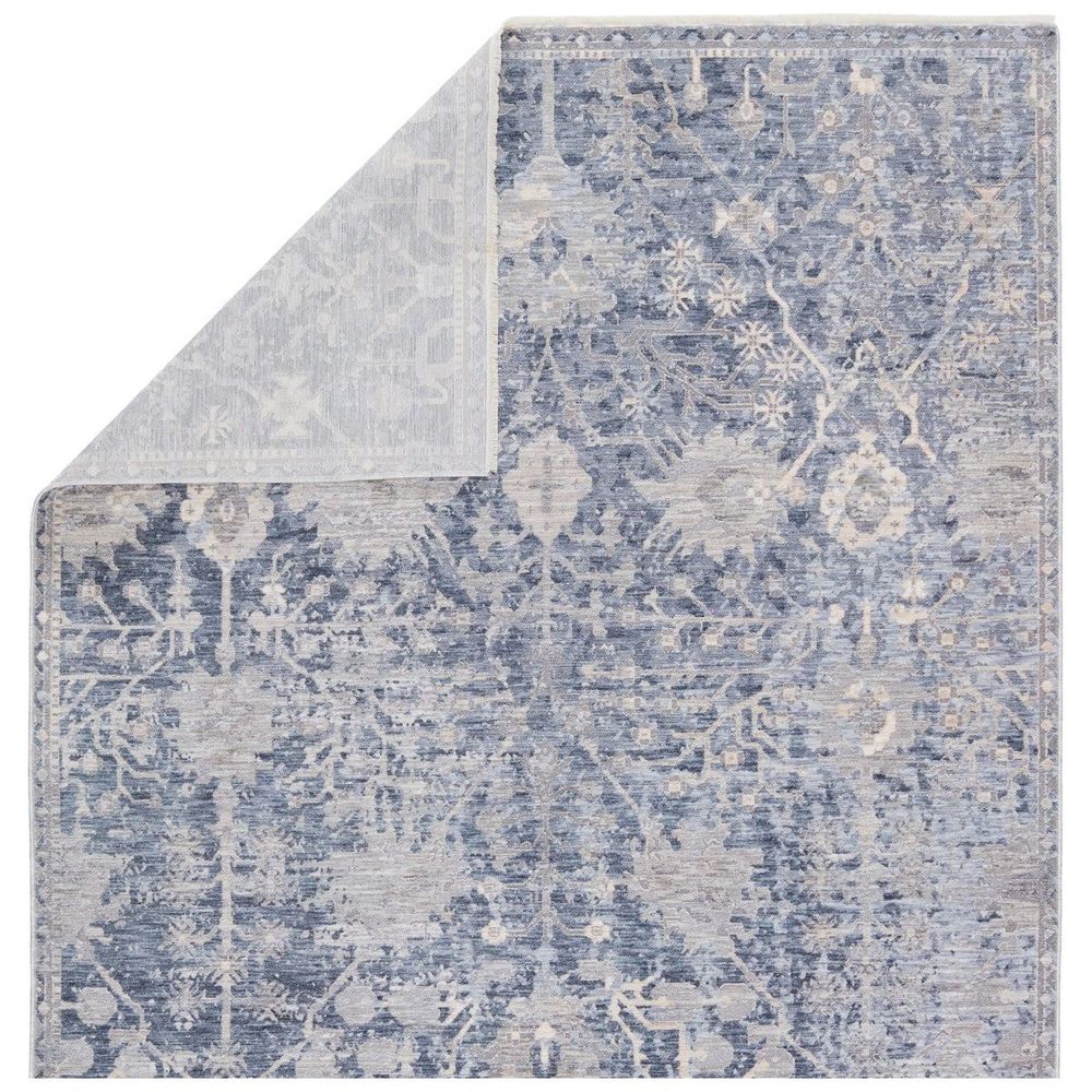 Additional view of Changsang Medallion Blue/ Gray Runner Rug (3'X12') in blue and gray.