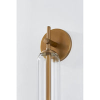 Additional view of Blaze Exterior Wall Sconce in patina brass and clear transparent.