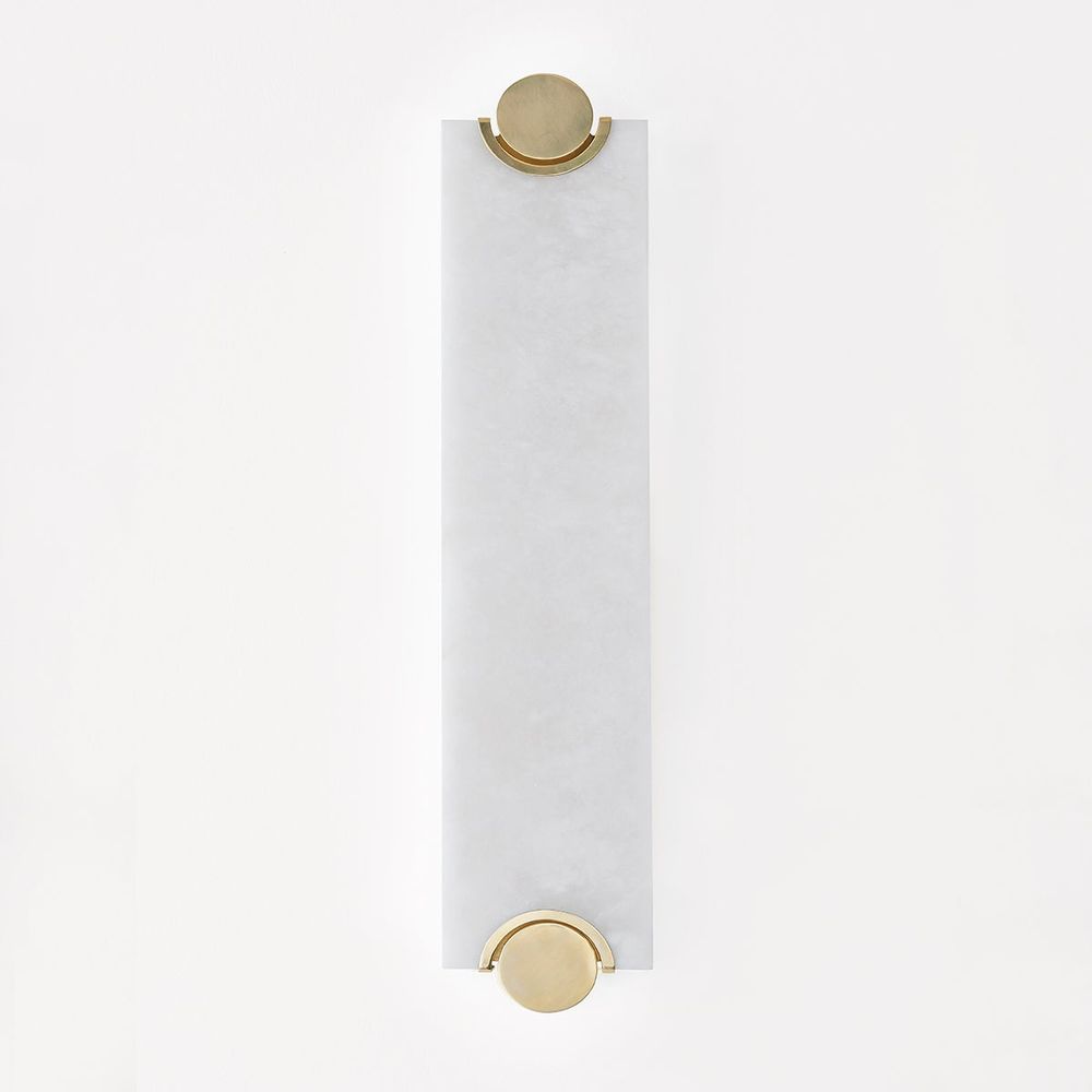 Additional view of Brant in white and brass gold, featuring polished metal finish and wall-mounting hardware.