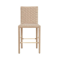 Burbank, shown in natural beige and sand taupe with rope, metal, and a counter-height seat.