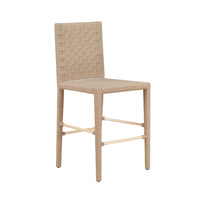 Alternate view of Burbank, featuring basketweave finish, rope, metal, and a counter-height seat.