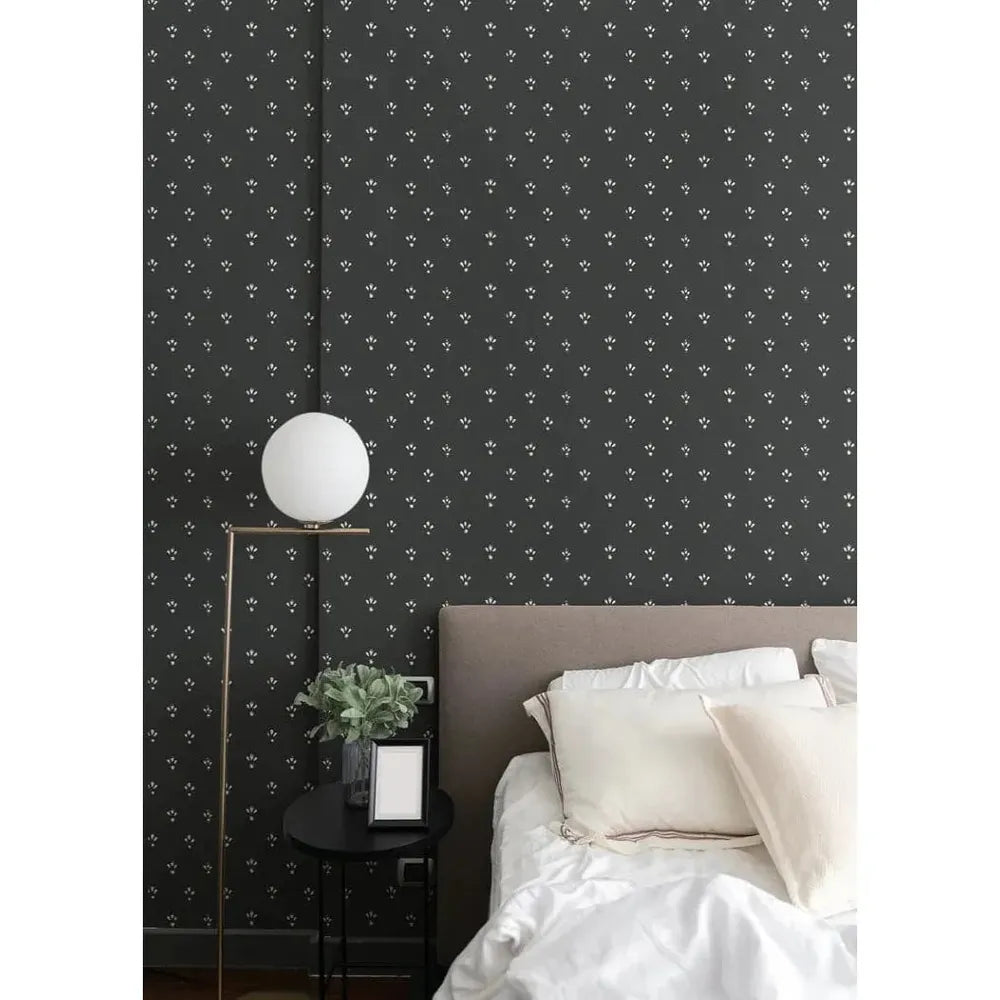 Fleur Wallpaper-Mitchell Black-MITCHB-WC413-AB-PM-10-Wall DecorPatterns Ash Blue-Premium Matte Paper-10-France and Son