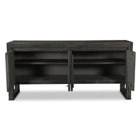 Additional view of Brooks Buffet in charcoal gray and dark gray, featuring matte finish and four-door cabinet storage.