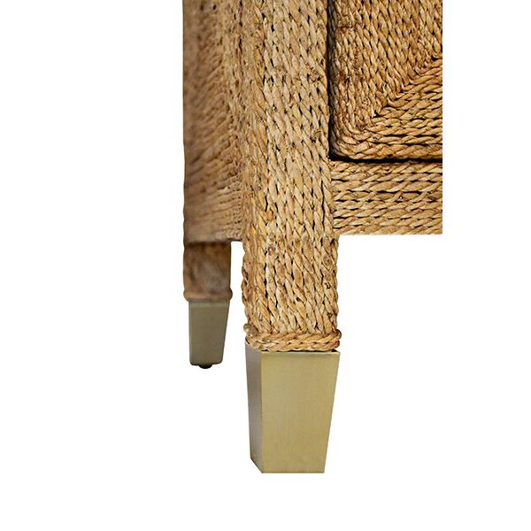 Four Door Buffet With Satin Brass Hardware And Foot Caps In Wrapped Rope