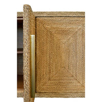 Four Door Buffet With Satin Brass Hardware And Foot Caps In Wrapped Rope