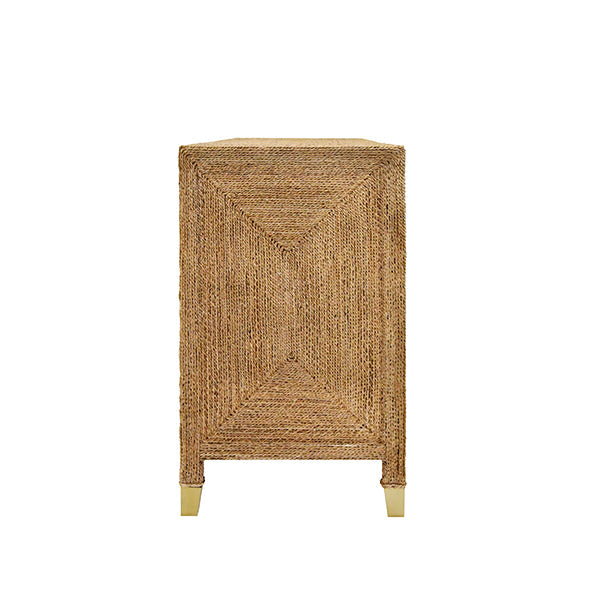 Sideboards & Credenzas Four Door Buffet With Satin Brass Hardware And Foot Caps In Wrapped Rope