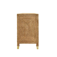 Sideboards & Credenzas Four Door Buffet With Satin Brass Hardware And Foot Caps In Wrapped Rope