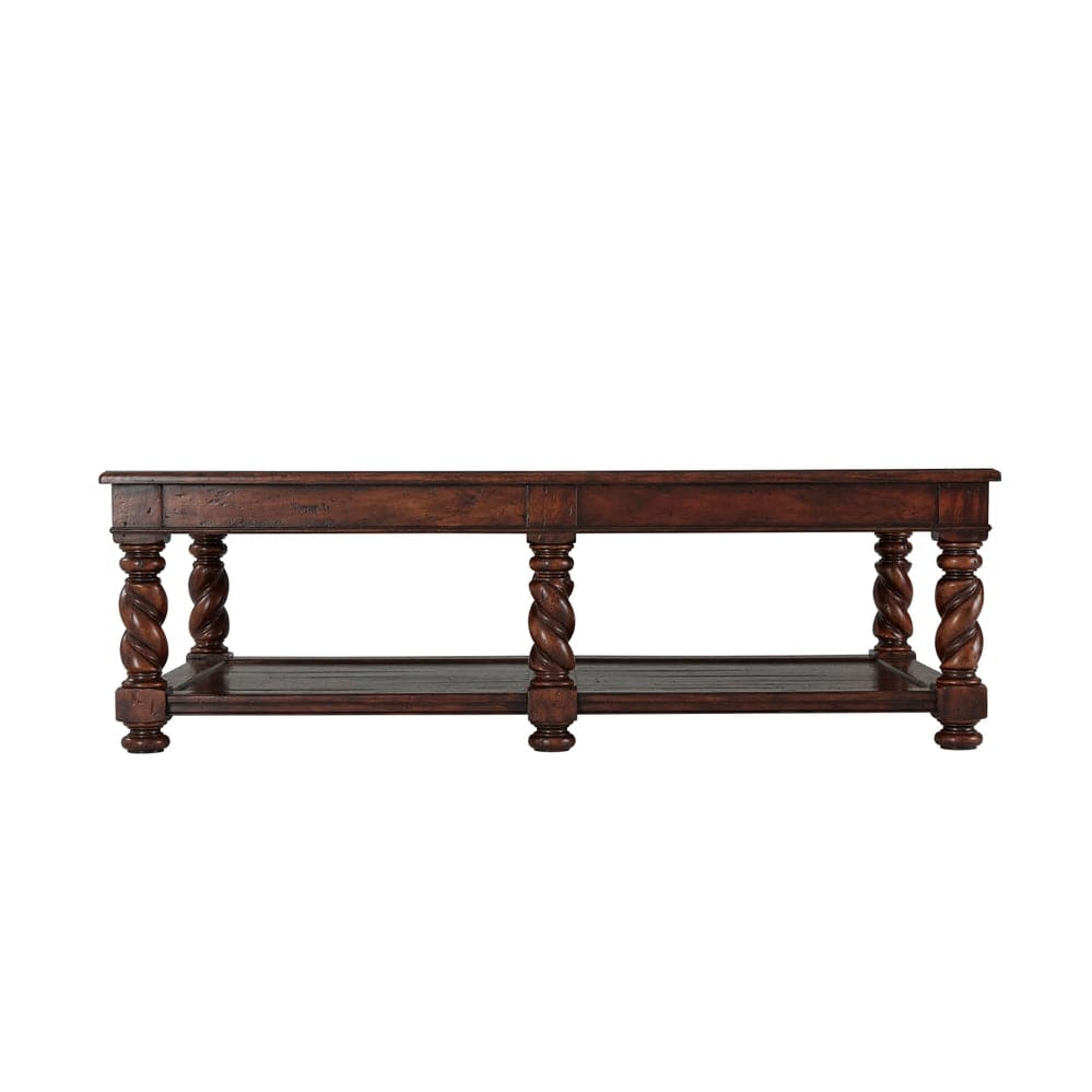 Additional view of The Great Hall Cocktail Table in dark brown and espresso.