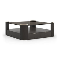 Alternate view of Lowell Square Cocktail Table in charcoal brown and espresso.