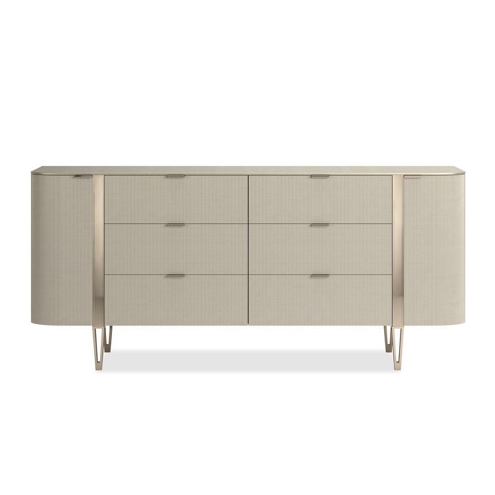Alternate view of Enamor 78 in warm beige and champagne.
