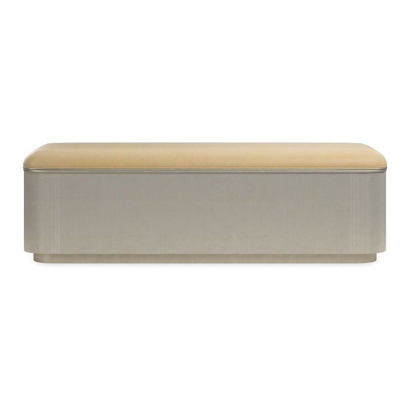 Alternate view of Adoration Bed Bench, featuring upholstered, fabric, wood, and hinged lift-top lid.